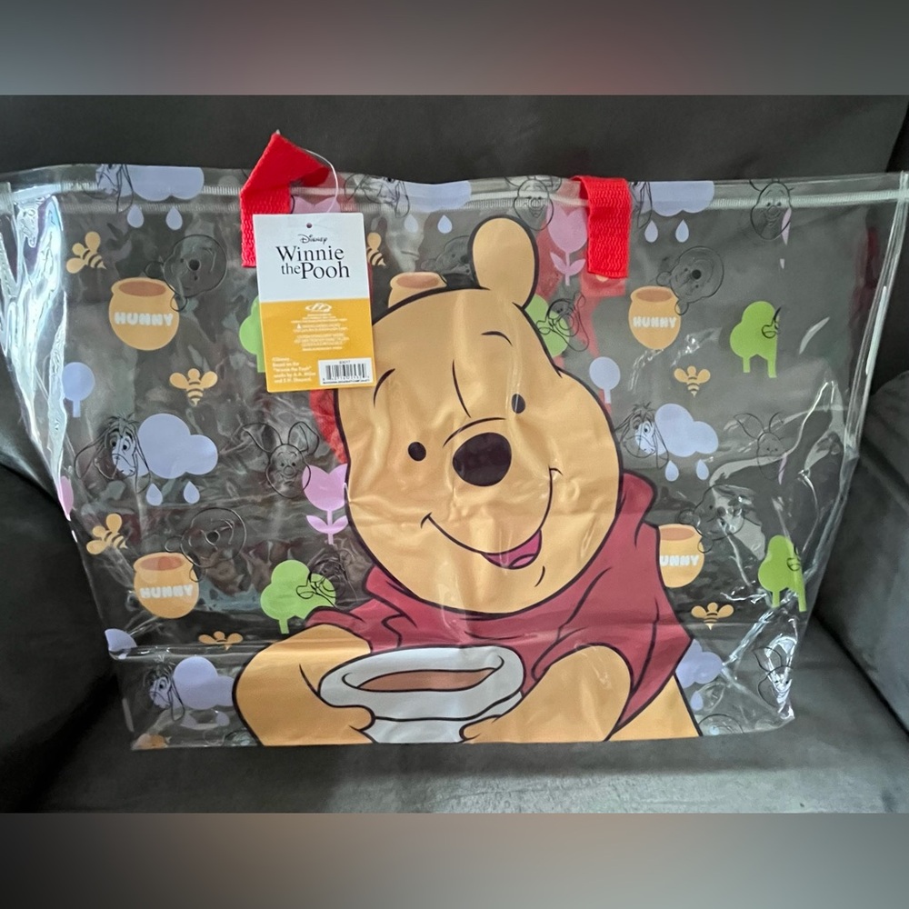 Disney Winnie the Pooh Extra Large plastic tote Bag, NWT